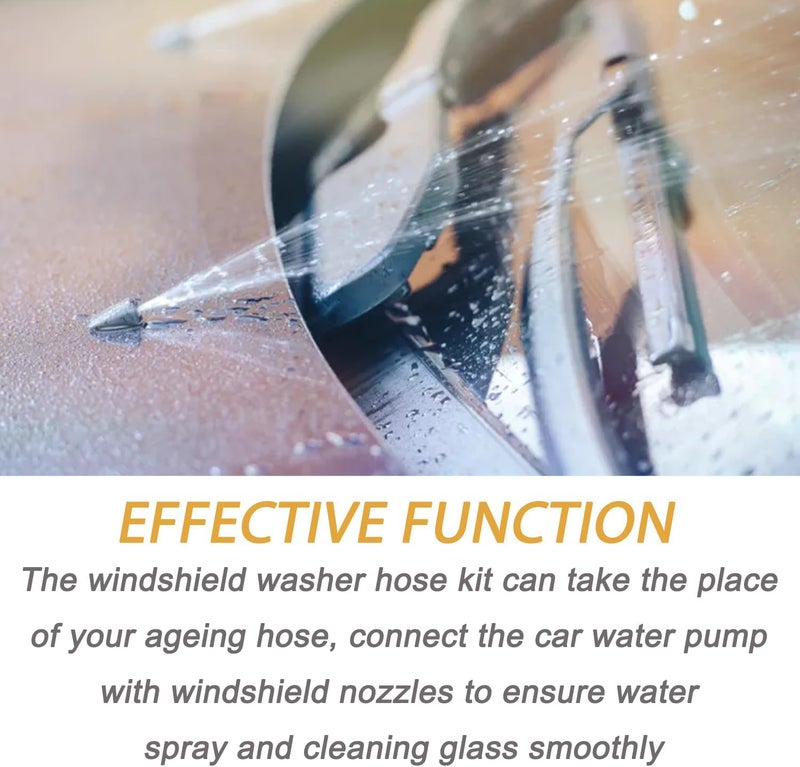 JAMCARI Windshield Washer Hose Kit - 4 Meter Universal Washer Fluid Hose with 12 Pcs Hose Connectors, Suitable for Most Windshield Washer Nozzle Installation, Connect Car Water Pump and Nozzles - Image 5